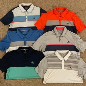 Men’s medium Adidas golf shirts